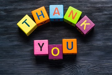 You. Tablet pc with text Thank You with blue background