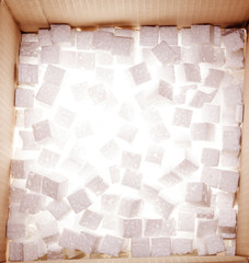 Cardboard box with foam
