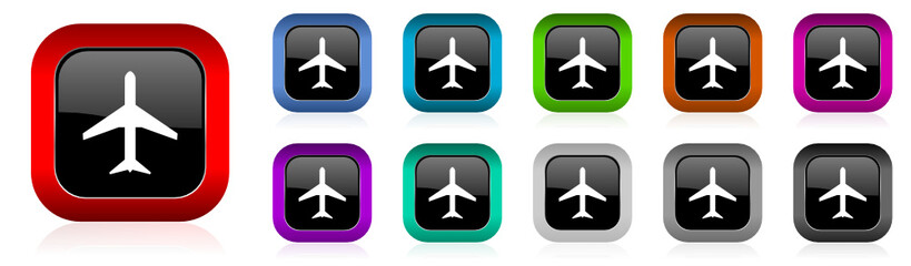 plane vector icon set