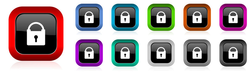 secure vector icon set