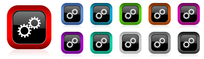 gear vector web icon set