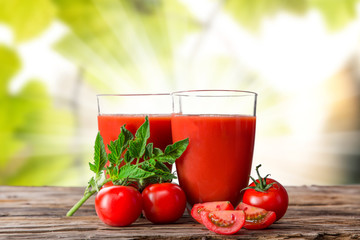 Fresh tomato juice, healthy drinks.