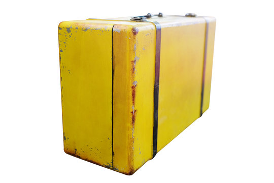 Old yellow suitcase