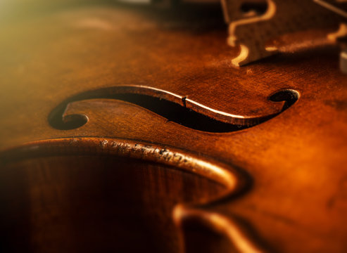 violin in vintage style