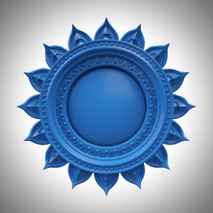 blue Visuddha throat chakra base, abstract esoteric symbol