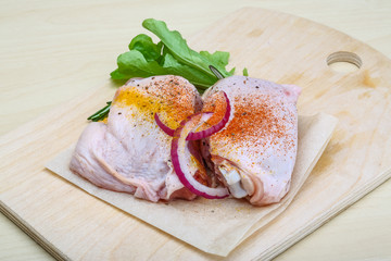 Raw chicken thights