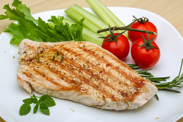 Grilled turkey steak