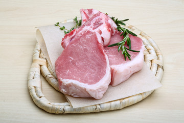 Raw pork steak