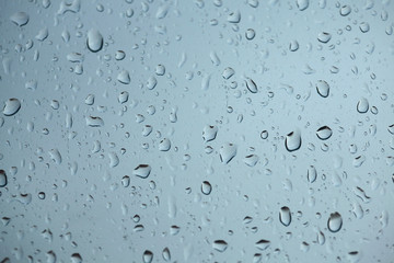 Raindrops on glass. Bad weather.