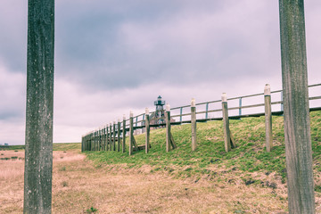 Fototapeta premium Storm clouds over the old port of schokland, Netherlands