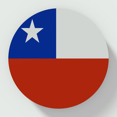 Button Chile flag isolated on white background