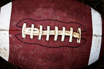 Close up of an american football