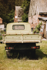 old antique green pickup