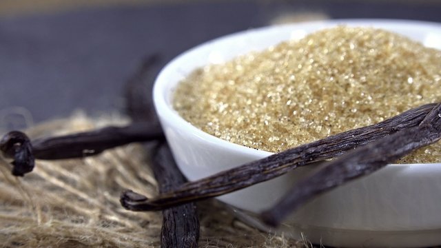 Rotating Vanilla Sugar (not seamless loopable 4K UHD footage)