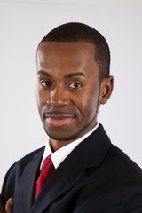 Black businessman smiling