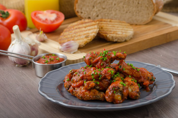Spicy chicken wings