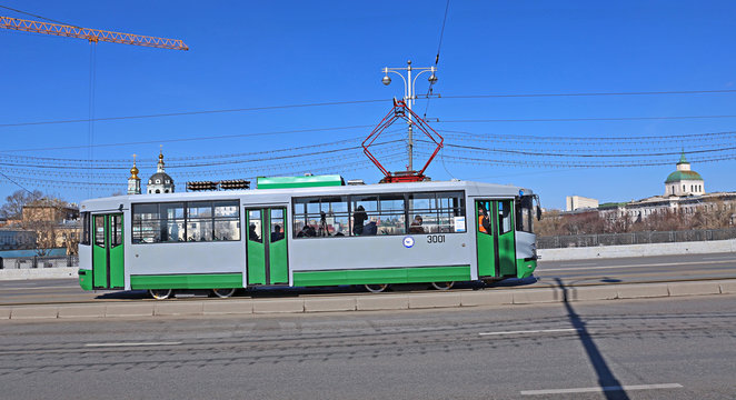 Celebrating the Day of retro trams in Moscow