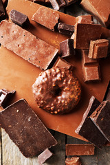 Set of chocolate, closeup