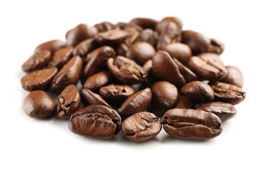 Coffee beans isolated on white