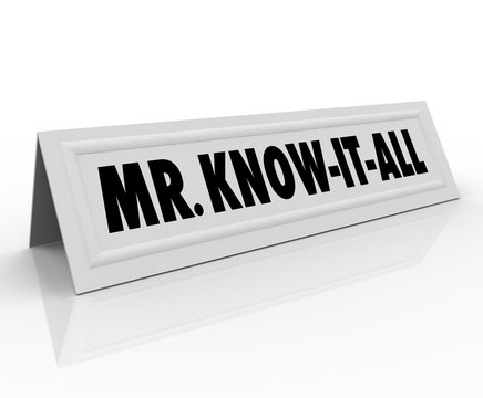 Mr Know-It-All Words Name Tent Card Expert Knowledge Smart Guest