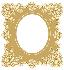 Victorian Style Picture Frame on White Background.