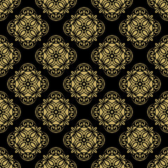 Pattern in the style of Baroque. Abstract  Background with Black