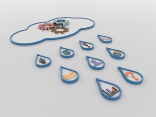 Cloud Computing 3D concept background