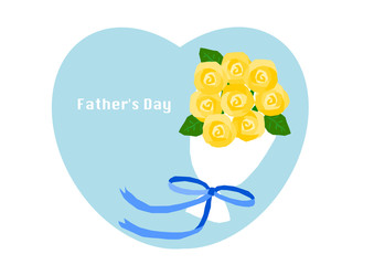 父の日のロゴイラスト: 黄色いバラの花束