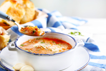 Ukrainian beetroot soup - borscht,