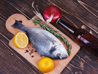 Fresh dorado on a cutting board
