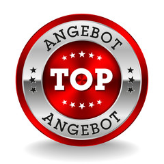 Roter Top Angebot Siegel Mit silber Rand