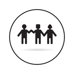 people holding hands.group of people. stock vector