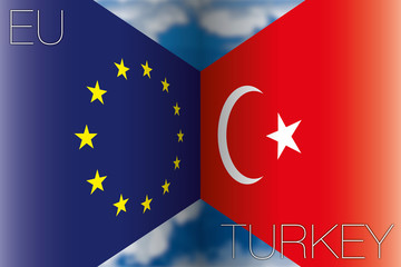 european union vs turkey flags