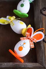 Easter hares on a tray