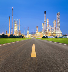 Oil gas refinery plant. May called petroleum, production or petrochemical plant. Industrial factory construction from engineering technology with steel pipe, pipeline, tank. Business for power energy.