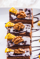 Chocolate Cake with Walnuts and orange