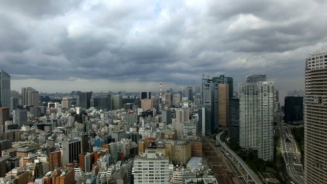 Aerial timelapse of metropolitan Tokyo