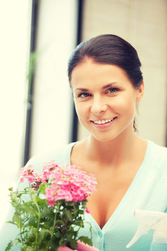 lovely housewife with flower