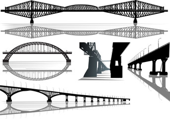 five bridges collection isolated on white