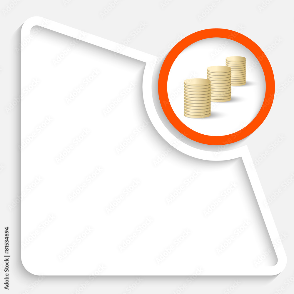 Poster abstract box for your text and coin