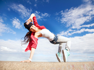 beautiful dancing girl in movement