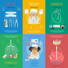 Medicine flat icons composition poster