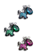 Изолированный, Лошади Лошадки Маленькие Кристаллы Украшение