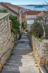 Obraz na płótnie Canvas Narrow alley of Hvar, Croatia