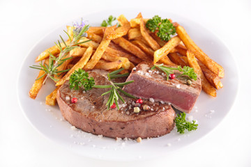 beefsteak and french fries