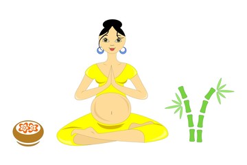 Obraz na płótnie Canvas Yoga pregnant women