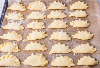 ravioli on a baking tray