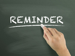 reminder word written by hand