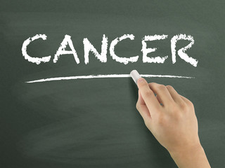 cancer word written by hand