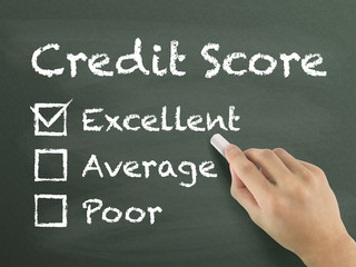 Fototapeta premium credit score survey written by hand
